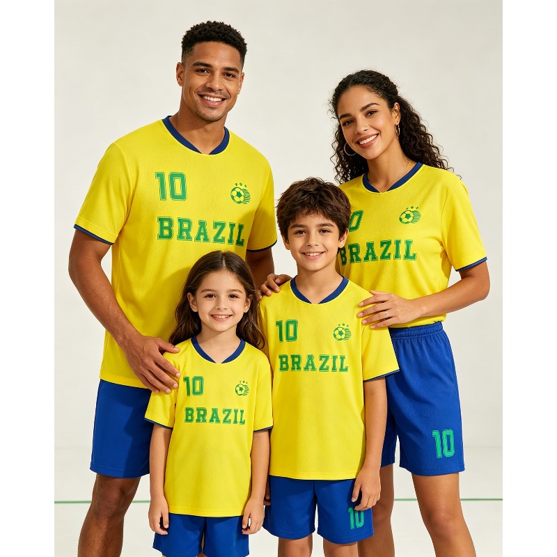 Sports Equipment For Boys - Family Brazil 10 Football Jersey Shorts