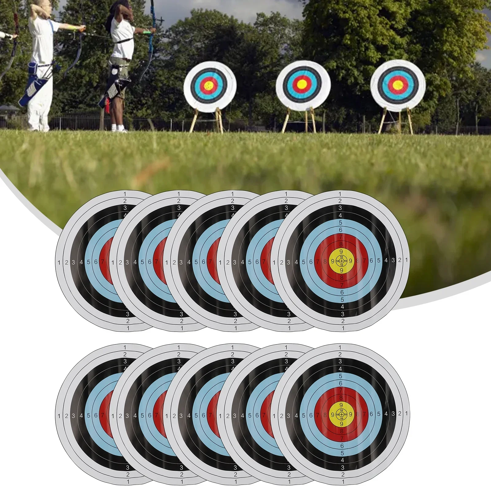 Archery Target Face - 10pc 40x40cm Archery Targets Paper Face