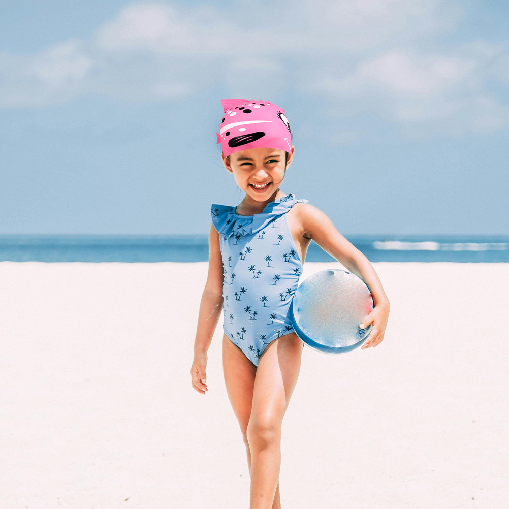 Swim Cap Silicone - 2Pcs Childrens Silicone Swim Cap Vibrant