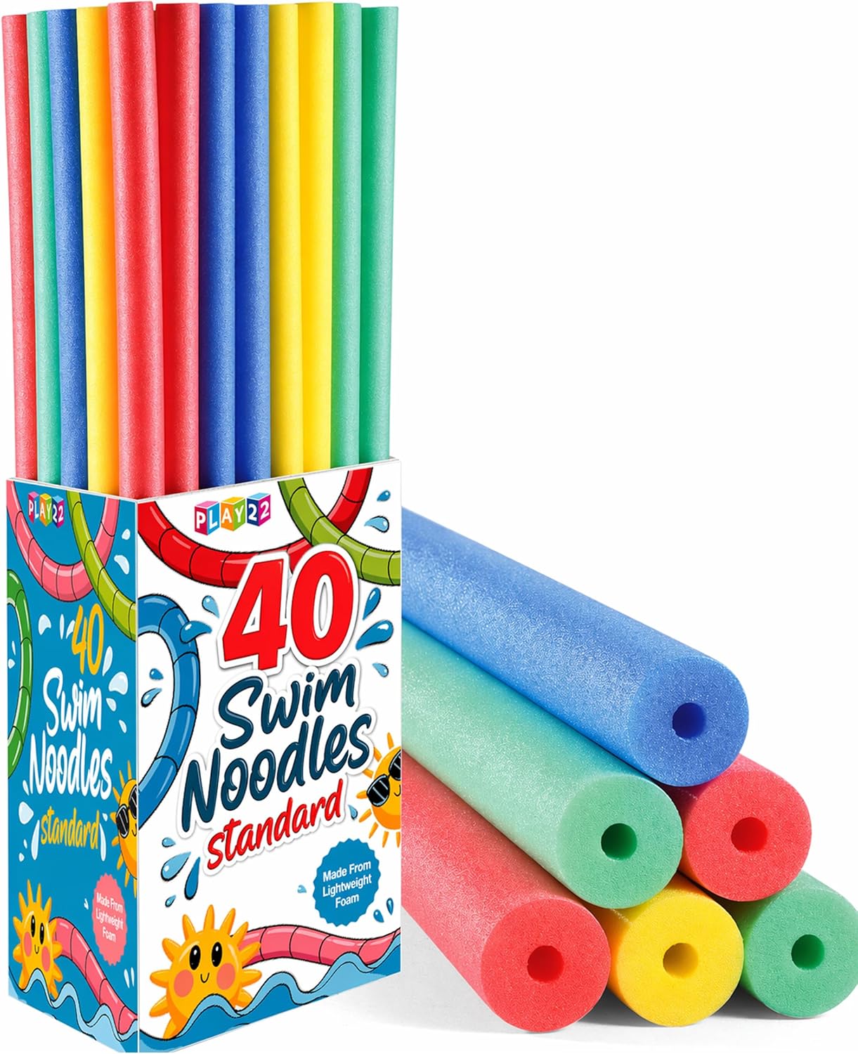 Foam Pool Noodle - 40 Pack Pool Noodles Foam -