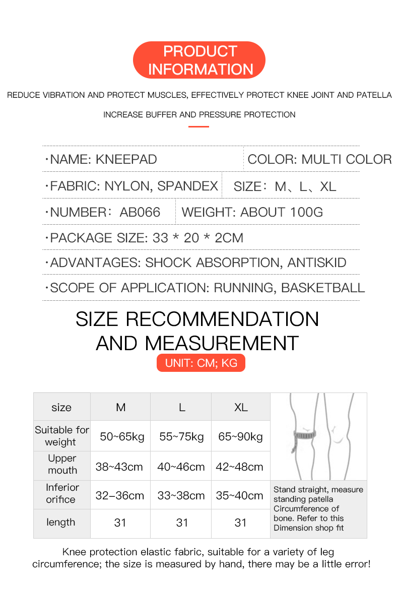  Elastic Silicone Knee Brace N - Volleyball Knee Pad recension och pris