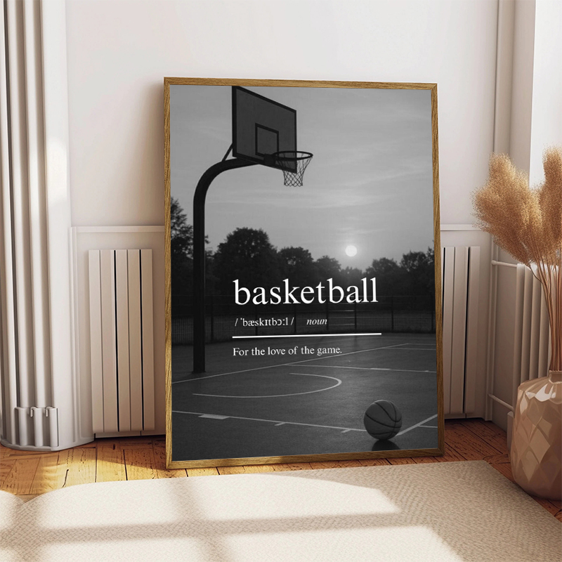 Black and White Basketball Sta - Sports Equipment Poster recension och pris