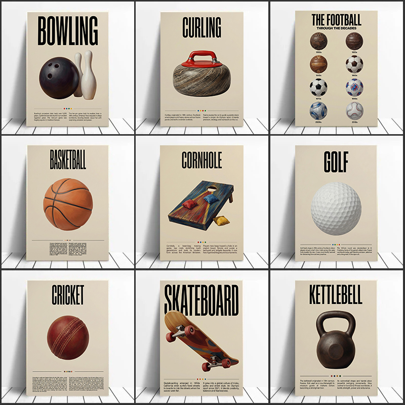 Vintage Retro Educational Spor - Sports Equipment For Boys recension och pris