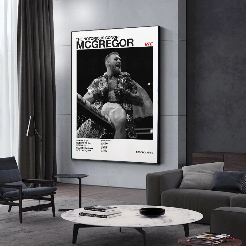 Black and White Fighting Champ - Sports Equipment Poster recension och pris