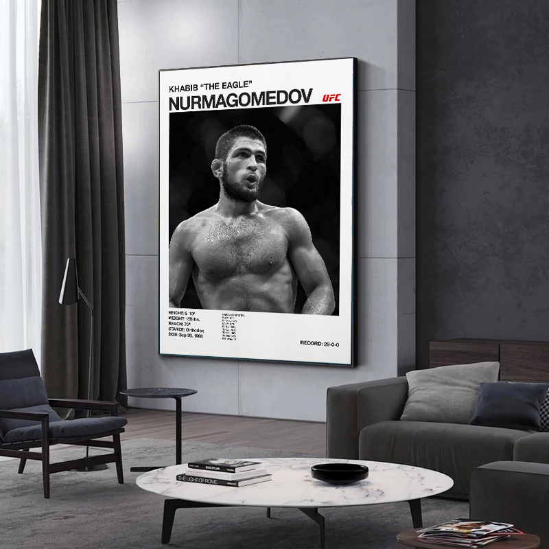 Black and White Fighting Champ - Sports Equipment Poster recension och pris