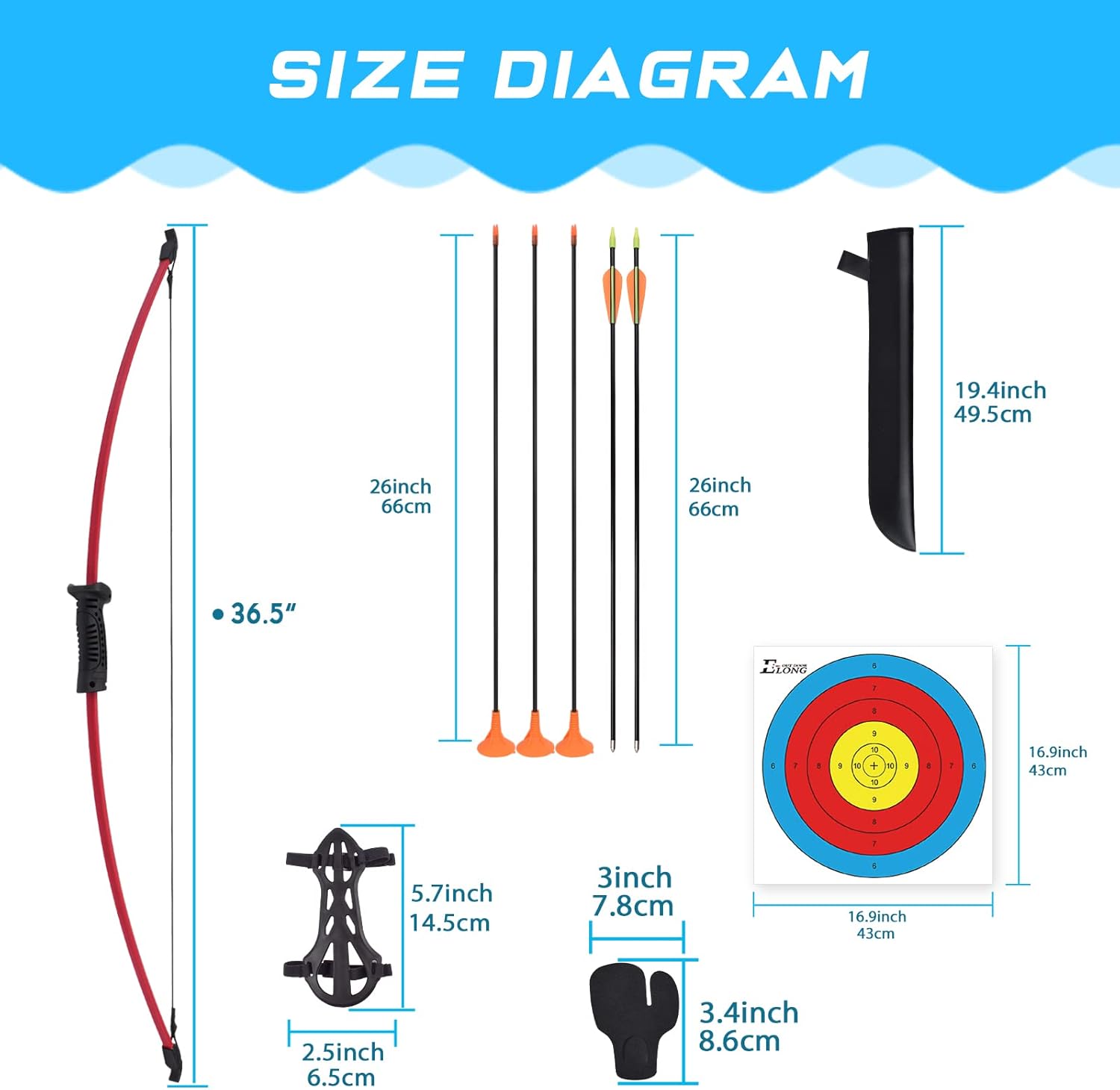 Recurve Bow and Arrow Set Outd - Archery Target Face recension och pris