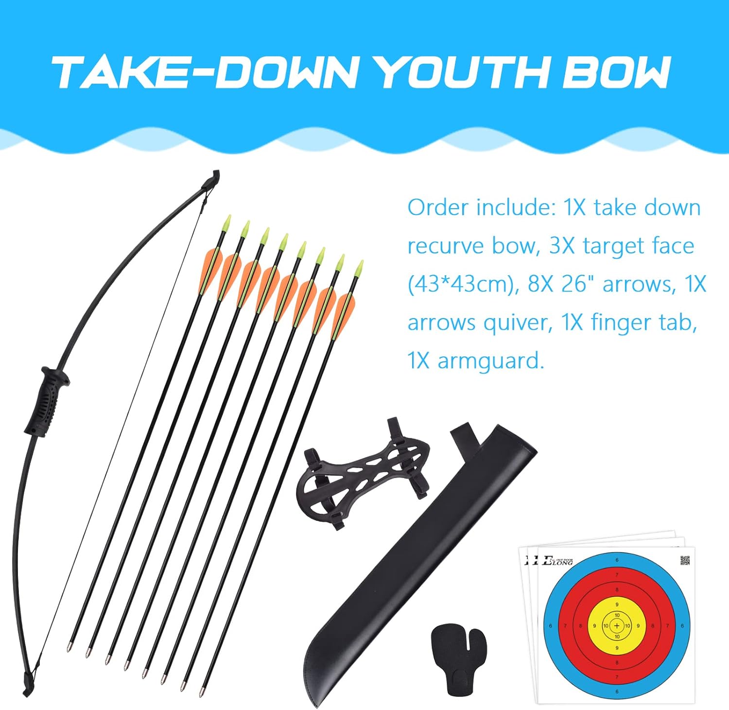 Recurve Bow and Arrow Set Outd - Archery Target Face recension och pris