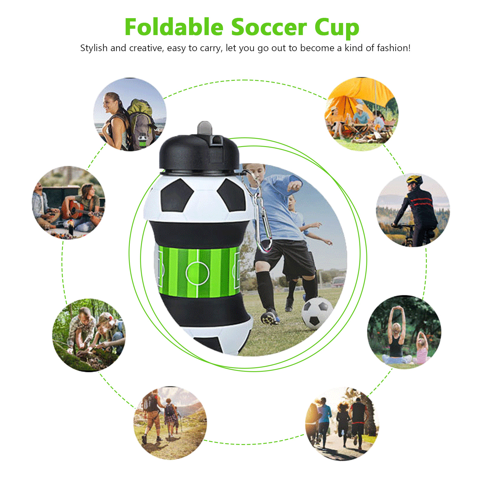 550ml Foldable Football Water  - Sports Equipment For Boys recension och pris